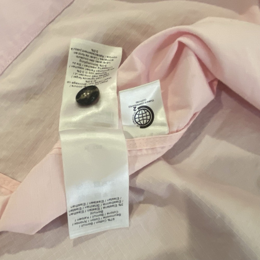 GANNI Puff Sleeve Button Down Dress Women's Pink Ripstop Fabric Size 34 US SZ 6* - Picture 7 of 14